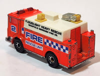 1992 Matchbox Mack Auxiliary Power Truck Flood Light Rescue Unit Fire Truck 1/84 Scale Orange Die Cast Toy Car Vehicle