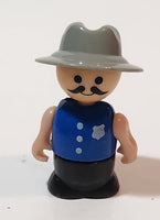 Vintage Shelcore Little People Sheriff Police Officer Blue with Grey Hat 2 1/4" Tall Toy Figure