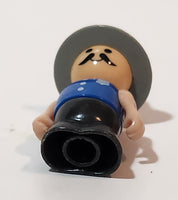 Vintage Shelcore Little People Sheriff Police Officer Blue with Grey Hat 2 1/4" Tall Toy Figure