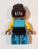 Lego Duplo Brown Haired Woman in Blue Suit with Yellow Snorkel Azure Diving Suit 2 3/4" Tall Toy Figure