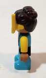 Lego Duplo Brown Haired Woman in Blue Suit with Yellow Snorkel Azure Diving Suit 2 3/4" Tall Toy Figure