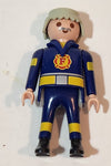 1997 Geobra Playmobil Fireman Firefighter Grey Hair 2 7/8" Tall Toy Figure