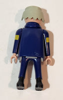 1997 Geobra Playmobil Fireman Firefighter Grey Hair 2 7/8" Tall Toy Figure