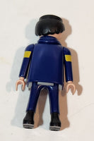 1997 Geobra Playmobil Fireman Firefighter Black Hair 2 7/8" Tall Toy Figure