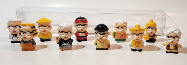 KFC Colonel Sanders Around The World 2" Tall Rubber Toy Figures Set of 10