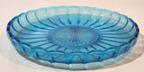 Vintage Starburst Pattern 8" Aqua Blue Depression Glass Platter Dish