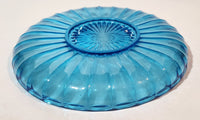 Vintage Starburst Pattern 8" Aqua Blue Depression Glass Platter Dish