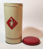 Vintage Bolletje Dutch Biscuits Container 9" Tall Cylindrical Tin Metal Canister
