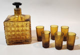 Vintage 1960s 1915 Ford Model T Shaped Musical Box Decanter Set with 6 Shot Glasses