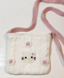 Hello Kitty Knitted White and Pink Zipper Tote Bag