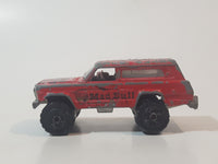 Vintage Majorette No. 236 4x4 Cherokee Mad Bull Red 1:64 Scale Die Cast Toy Car SUV Vehicle with Opening Tail Gate