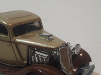 2008 Hot Wheels Since '68: Hot Rods 3-Window '34 Gold and Brown Die Cast Toy Car Hot Rod Vehicle