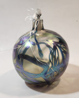Arte Vargas Iridescent Blown Art Glass Christmas Ornament Oil Lamp Signed