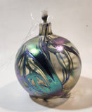 Arte Vargas Iridescent Blown Art Glass Christmas Ornament Oil Lamp Signed