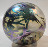 Arte Vargas Iridescent Blown Art Glass Christmas Ornament Oil Lamp Signed