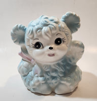 Vintage 1960s DLG DW Floral Line 159 Japan Blue and White Anthropomorphic Teddy Bear Shaped 5 1/4" Tall Ceramic Planter