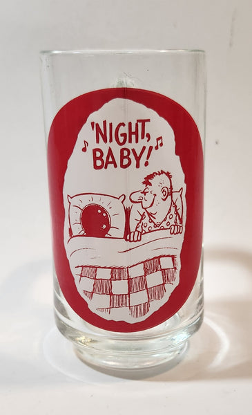 Rare Vintage 1968 Giftcraft 'Night, Baby! Bowling Themed 6" Tall Glass Mug Cup