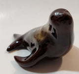 Vintage Grand River Pottery Fergus Canada Ceramic Brown Swirl Seal Figurine