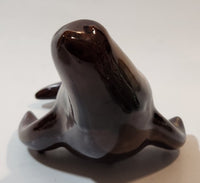 Vintage Grand River Pottery Fergus Canada Ceramic Brown Swirl Seal Figurine