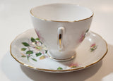 Vintage Ridgeway Potteries Royal Vale Clematis Flower Bone China Tea Cup and Saucer Set