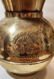 Antique Redskin Brand Chewing Tobacco Cut Plug Large Brass Plated 10 1/2" Tall Spittoon