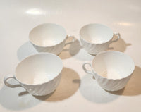 1950s Minton China White Tea Cup and Saucer Set of 4