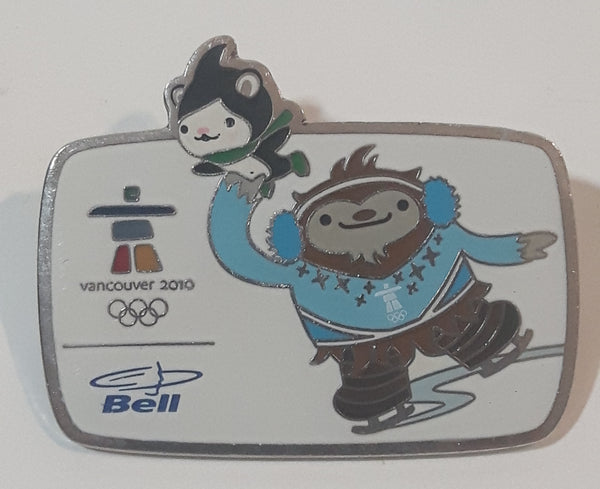 Vancouver 2010 Winter Olympic Games BELL Quatchi and Miga Figure Skating Enamel Metal Lapel Pin