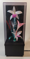 Vintage Fiber Optics Windup Musical Box Fiber Optics Flower Light 14" Tall