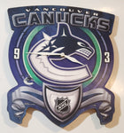 Wincraft Vancouver Canucks NHL Hockey Team 10 3/4" x 12 3/4" Wood Plaque Wall Clock