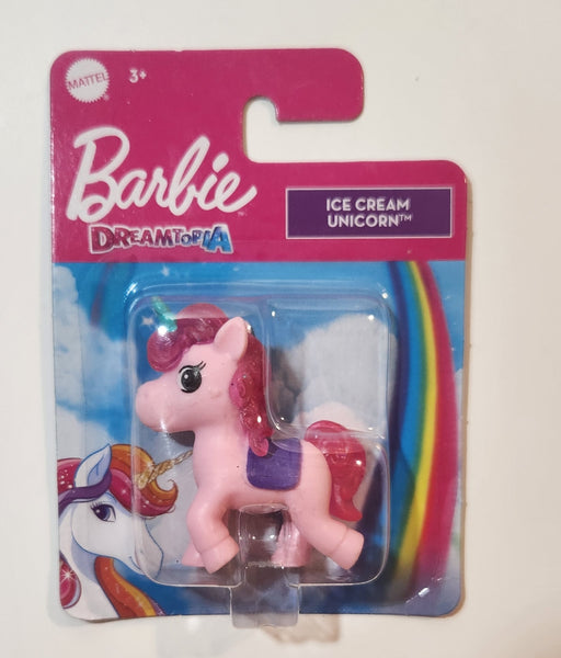 2022 Mattel Barbie Dreamtopia Ice Cream Unicorn 2" Tall Toy Figure New in Package