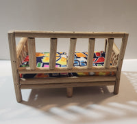 Rare Vintage 1970s Durham Industries Charley Rattan Toy Doll Furniture Set with Cushions