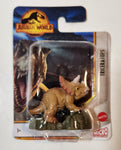 2022 Mattel Micro Collection Jurassic World Dominion Triceratops 1 3/4" Tall Toy Figure New in Package