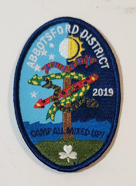 Girl Guides Abbotsford District 2019 Camp All Mixed Up! Embroidered Fabric Patch Badge