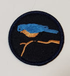 Blue and Orange Bird Themed 2" Embroidered Fabric Patch Badge