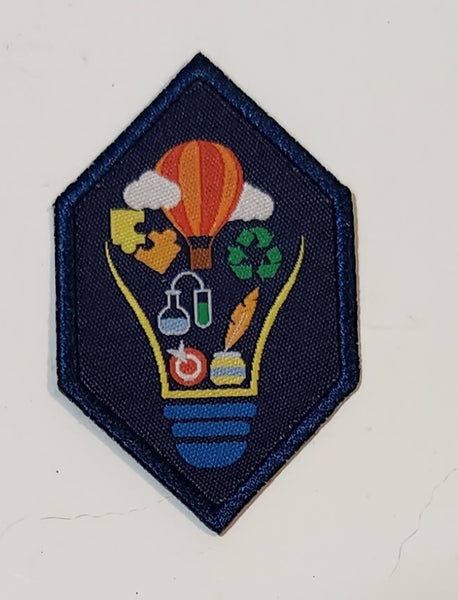 Girl Guides Light Bulb Themed Embroidered Fabric Patch Badge