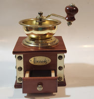 Vintage Harrod's Wood and Metal Riveted Corner Style Coffee Grinder