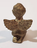 Child Angel Kneeling and Praying 1 3/4" Small Gold Tone Resin Figurine