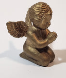 Child Angel Kneeling and Praying 1 3/4" Small Gold Tone Resin Figurine