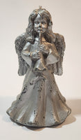 Angel Silver Look 4 1/4" Wax Candle Figurine