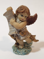 Angel Holding Scroll 3 3/8" Resin Figurine