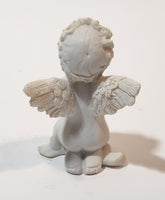 Child Angel Kneeling and Praying 2 1/4" Small White Resin Figurine