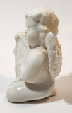 Angel Kneeling One One Knee Holding Lyre 3 5/8" Tall Ceramic Figurine