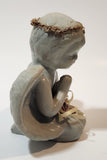 Angel Kneeling and Praying Grey 4 1/2" Tall Ceramic Figurine