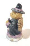 Halloween Angel Witch Bear with Broom 3 1/2" Tall Resin Figurine