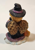 Halloween Angel Witch Bear with Broom 3 1/2" Tall Resin Figurine