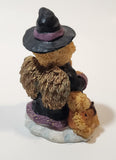 Halloween Angel Witch Bear with Broom 3 1/2" Tall Resin Figurine