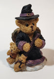 Halloween Angel Witch Bear with Broom 3 1/2" Tall Resin Figurine