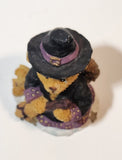 Halloween Angel Witch Bear with Broom 3 1/2" Tall Resin Figurine