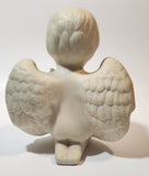 Carlton Cards Boy Angel Kneeling and Praying with Gold Glitter Bow 5" Tall Ceramic Figurine