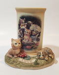 2010 The Bradford Exchange Live, Love, Purr Collection Love Much 5 1/4" Tall Resin Tealight Candle Holder